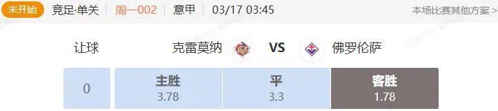 欧冠直播下载-意甲+西甲串关解析 克雷莫纳VS佛罗伦萨 巴列卡诺VS莱万特